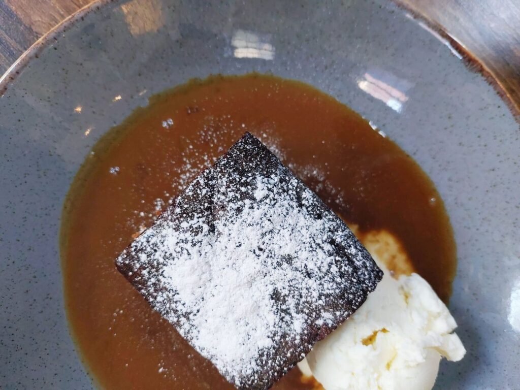 Sticky Toffee Pudding with Ice Cream.